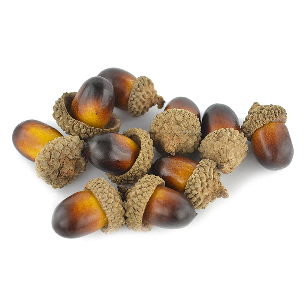 

100pcs Simulated Acorn Decor Artificial Lifelike Nuts For Christmas Party Wedding Home Garden Kitchen Table Decoration Acorn