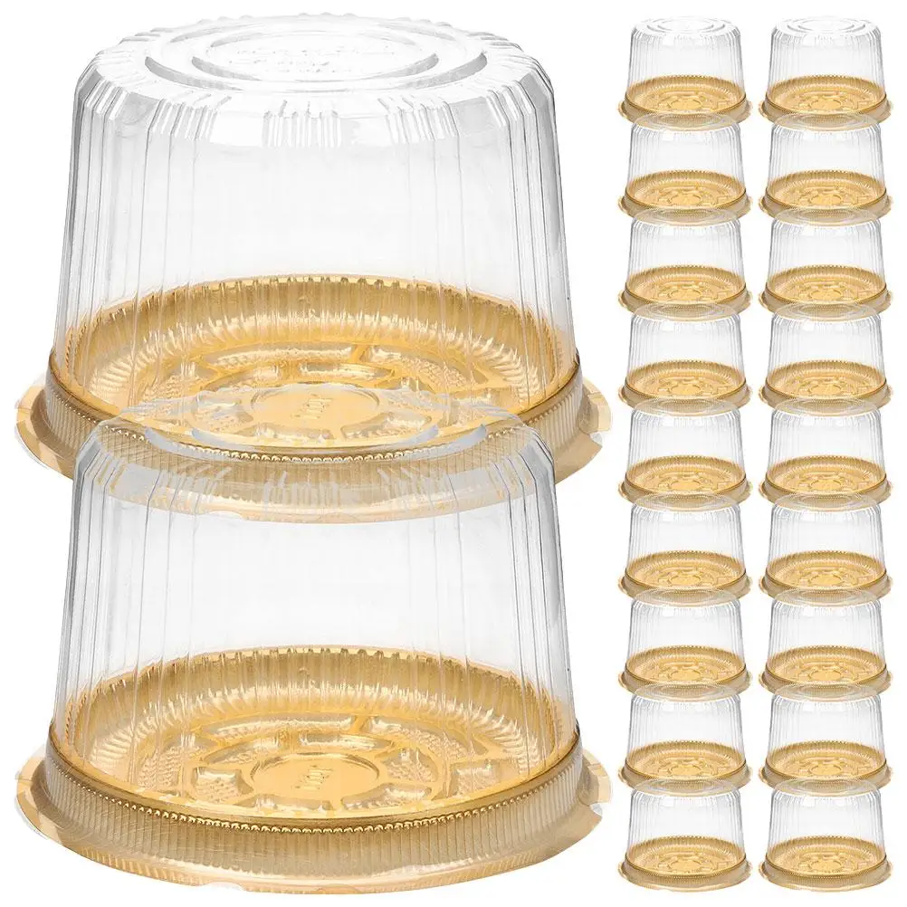 

50 Pcs Cake Box Containers Plastic Packaging Holder Clear Boxes Disposable Food Boxes Cake Slice Container Cake Carrier Cake