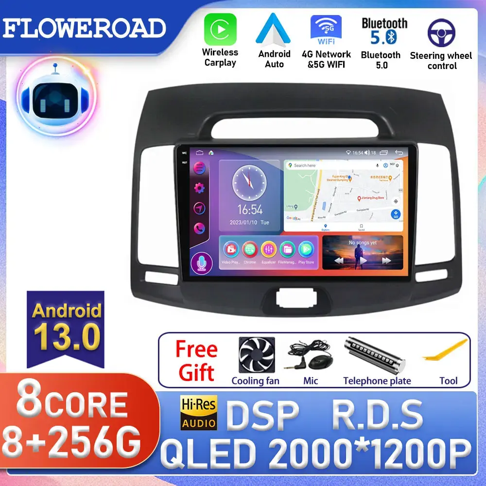 

9" Android For Hyundai Elantra 2006 - 2011 Car Radio Multimedia Video Player Navigation GPS Head Unit 4G+WiFi DSP 2din Autostere