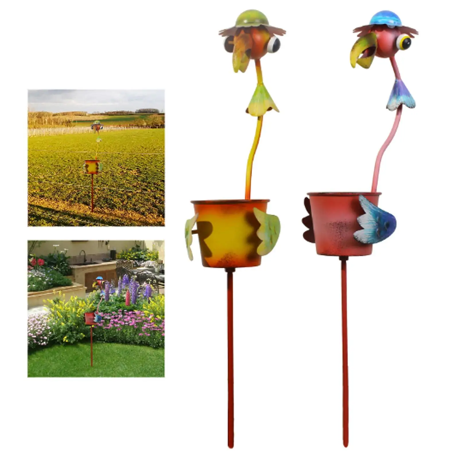 Flower Pot Garden Stake Multifunctional Backyard Pathway Flowerpot Planter