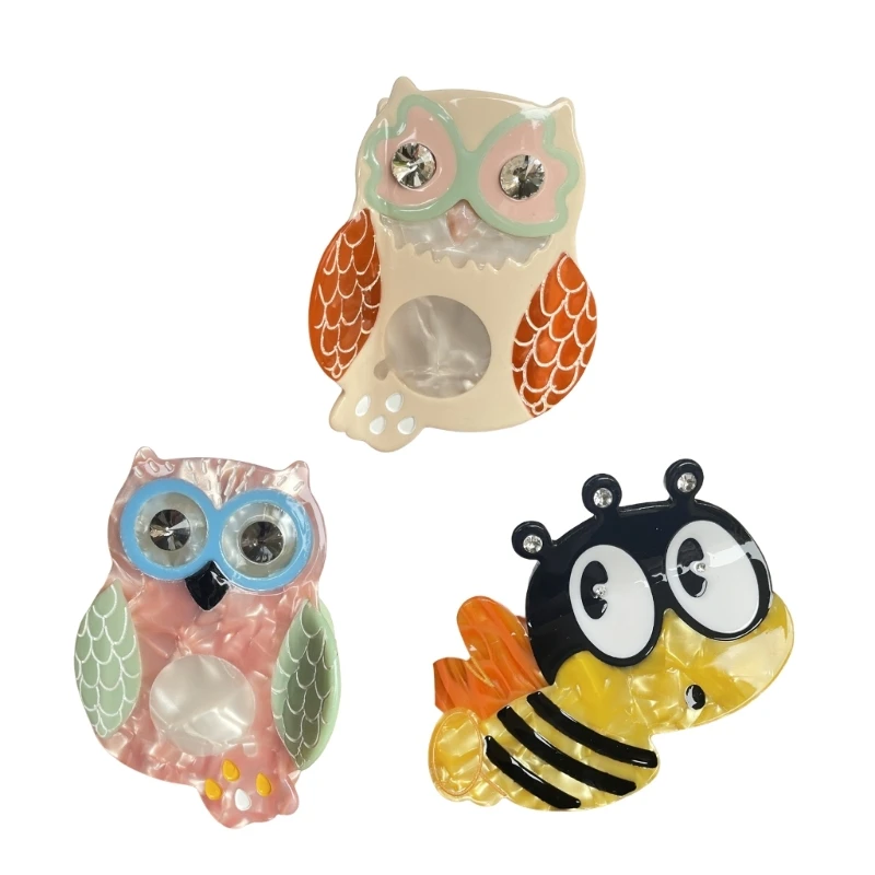 Acetate Acid Hair Claw Animal Theme Owl Jaw Clip Hair Grip Women Ponytail Holder DXAA