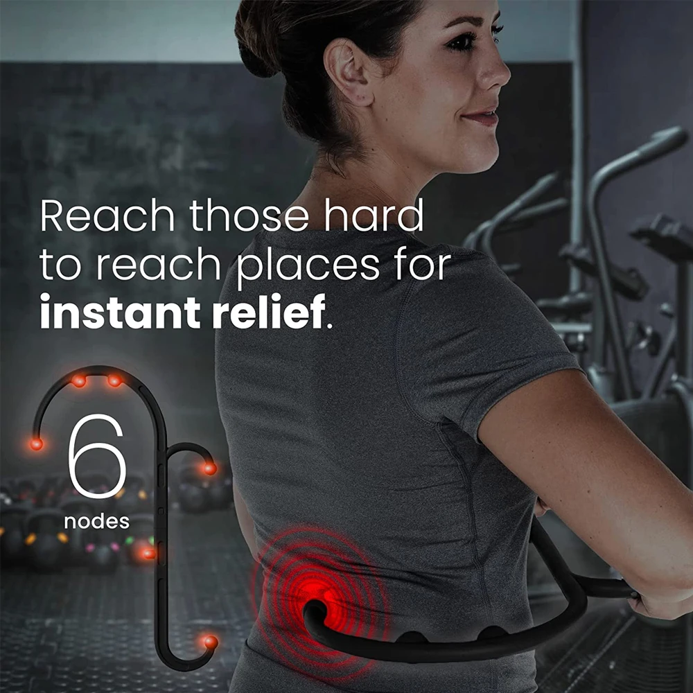 Customizable Back, Neck and Foot Massager for Trigger Point Fibromyalgia Pain Relief and Self Massage Hook Cane Therapy