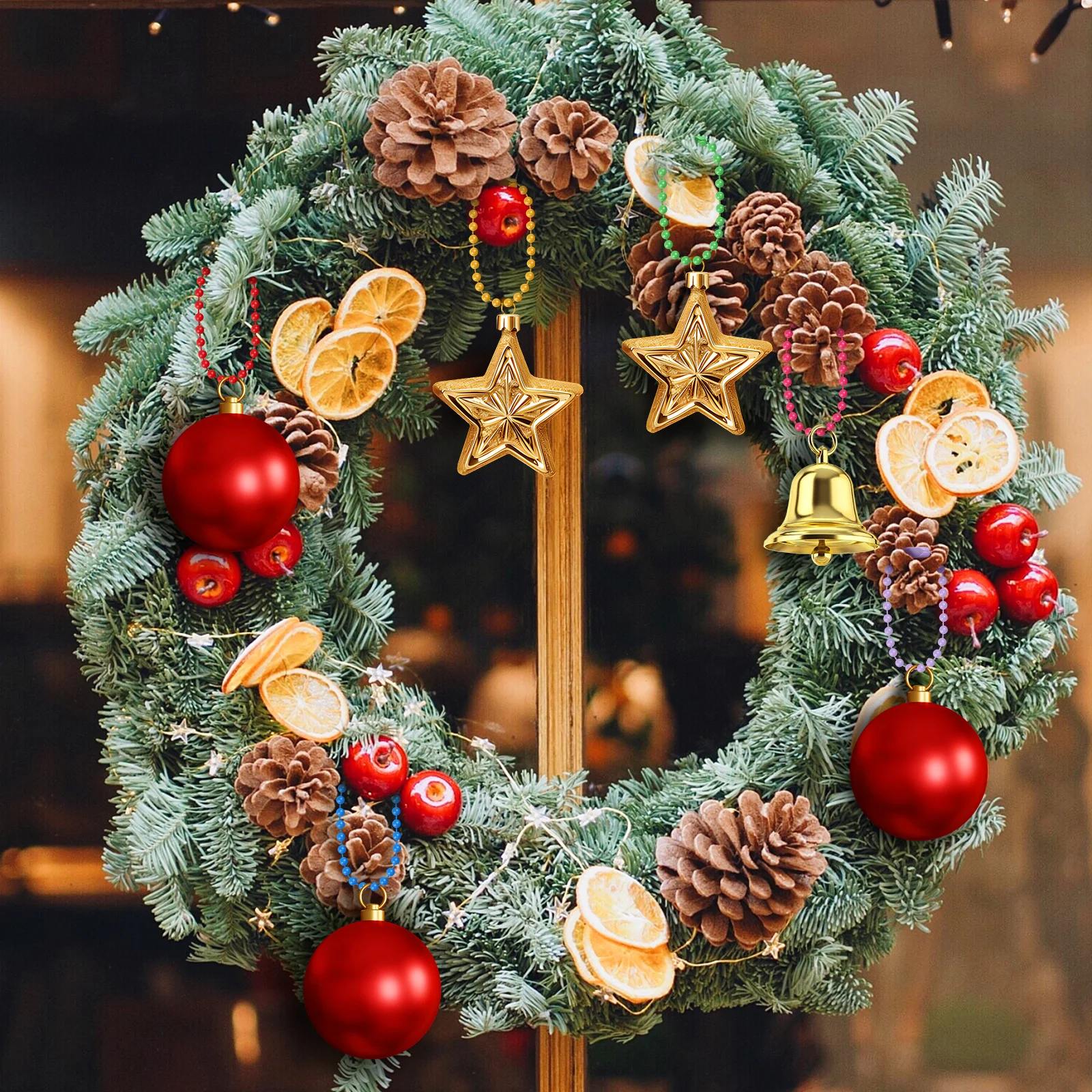 

100Pcs Metal Keychain Chains Christmas Tree Pendant Ball Roller Chains -Resistant for DIY Bag Tags Dog Tags Pendant