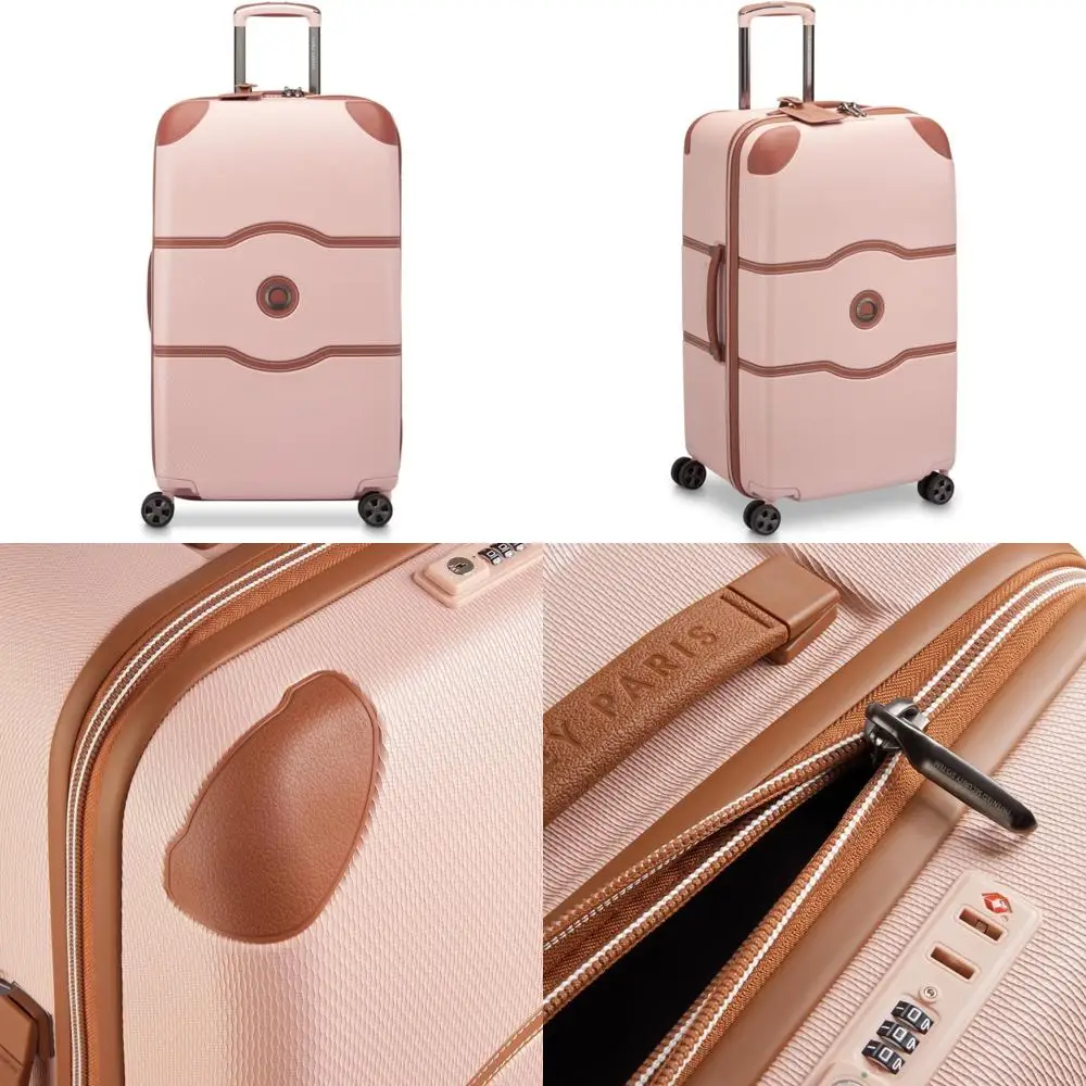 

Spinner Wheels Hardside Luggage Trunk, 26 Inch, Blush Pink, Air 2.0 Design, Travel Essential