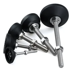 Adjustable Lathe Leg Dia 60mm Thread Type Adjustable Levelling Feet Swivel Base Articulating Legs M8/M10/M12 furniture pads