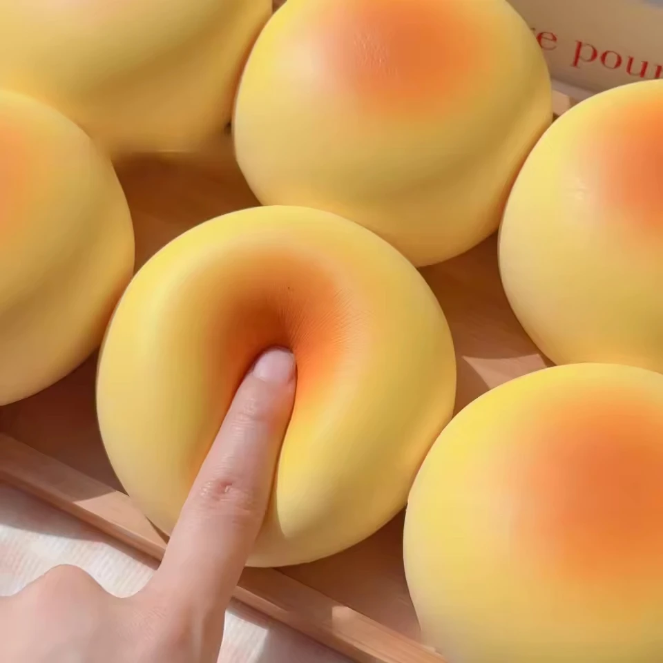 Kawaii Food Squeeze Toy Cute Sticky Bread Slow Rebound Wet Soft Suction Finger Pinch Decompression Squishy Stress Release Toys