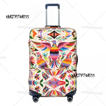Personalizado bonito moda mexicana otomi pássaros textura capa de bagagem protetor lavável folk floral arte viagem mala capas