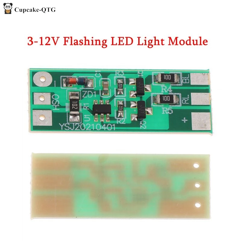 Moduł migające światło LED 3-12V czerwony niebieski dwukolorowa para migająca dla modelu samochodu moduł światło bezpieczeństwa pojazd elektryczny