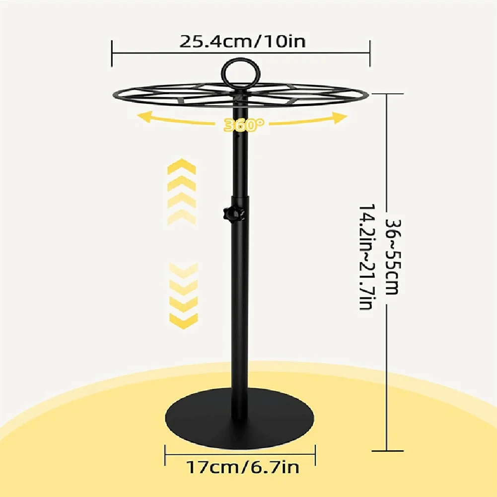 For Sports Medal Display Stand Made of Carbon Steel Black Finish 360 Rotation Extendable Pole for Desk or Shelf