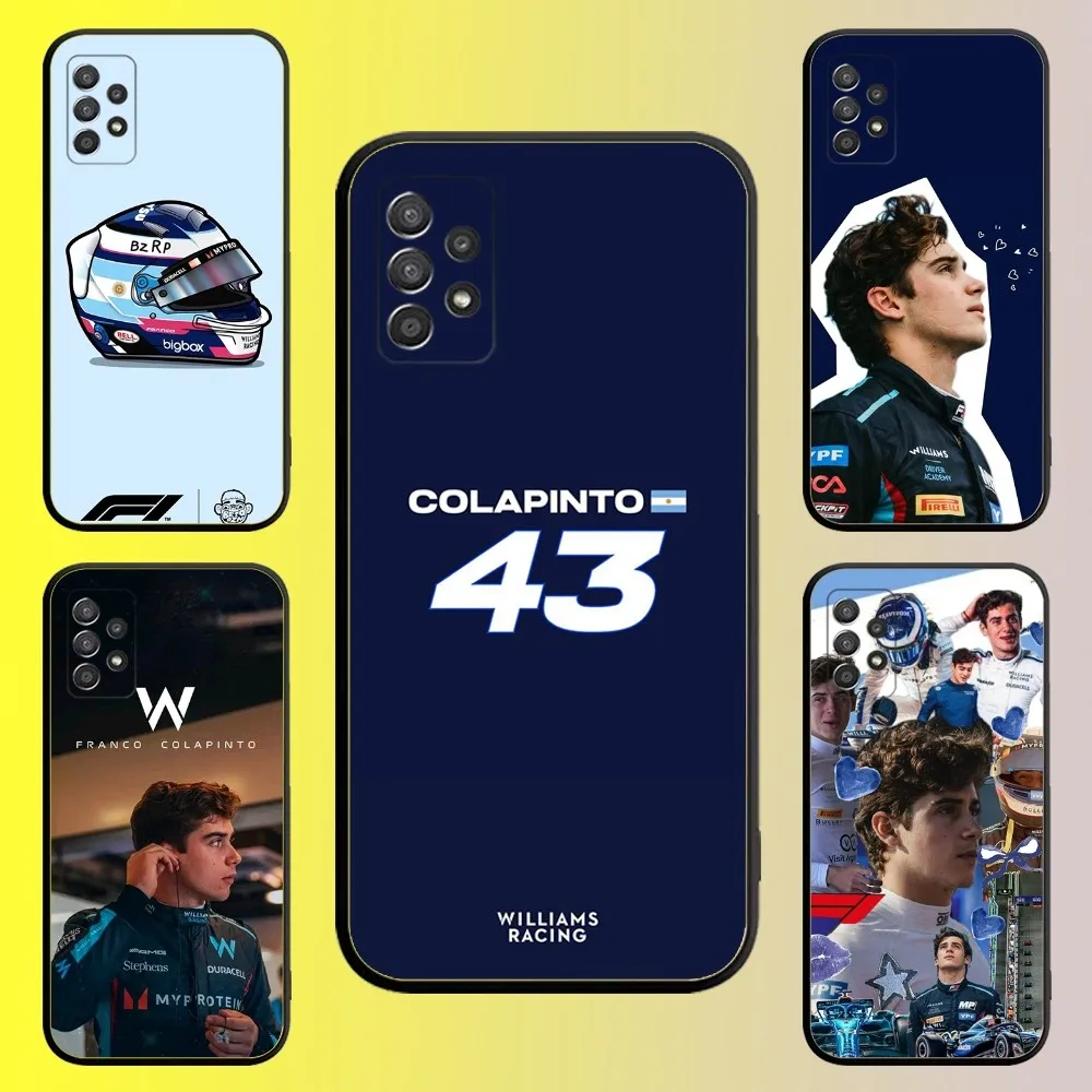 

F1 43 F-Franco C-Colapinto Phone Case For Samsung Galaxy A13,A21s,A22,A31,A32,A52,A53,A71,A80,A91 Soft Black Shell