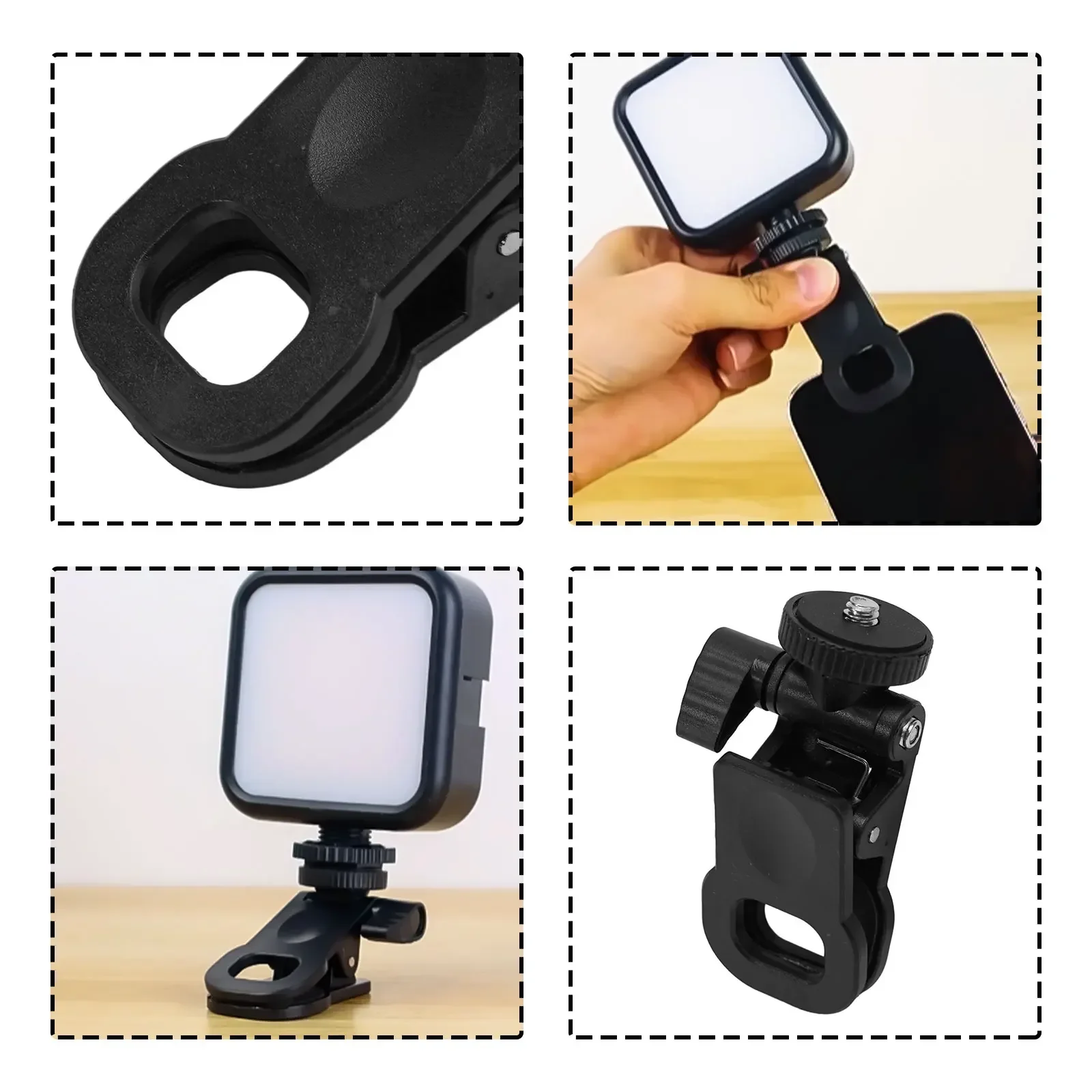 Mini Selfie Fill Light Clip 1/4 Interface For Holding Photography Accessories Fill Light Clamp Flash Holder For Mobile Phones