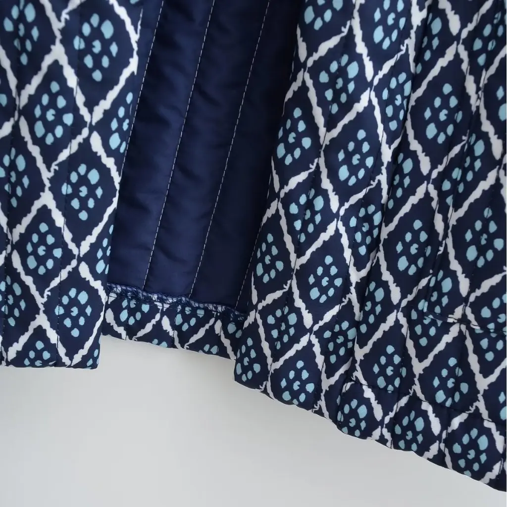 

Женское свободное пальто на хлопковой подкладке с ромбовидным принтом в европейском и американском стиле, осенне-зимняя новая одежда, оптовая продажа