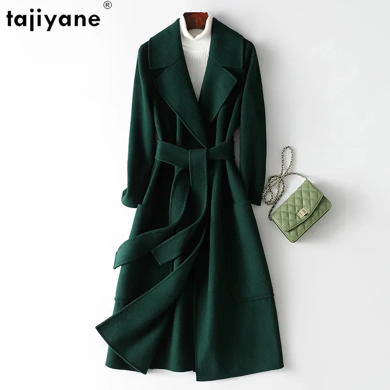 

Tajiyane 100% Wool Coats for Women Winter Clothing High Quality 2023 Double-sided Woolen Jacket Long Coat Korean Style Outwear