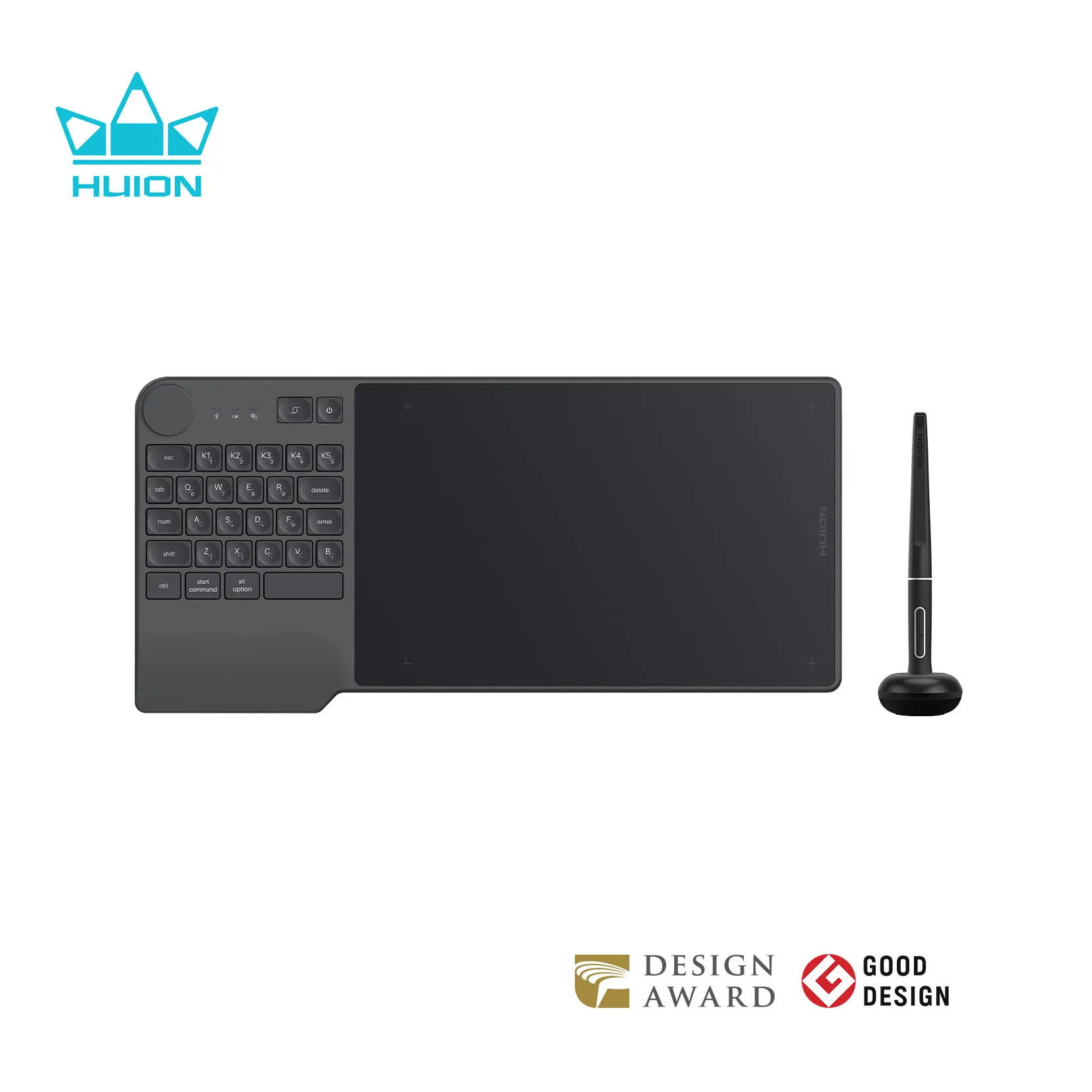 

HUION KD200 Беспроводной планшет для рисования Inspiroy Keydial Bluetooth Графический планшет + циферблат клавиатуры 5 индивидуальных экспресс-клавиш 8,9x5,6
