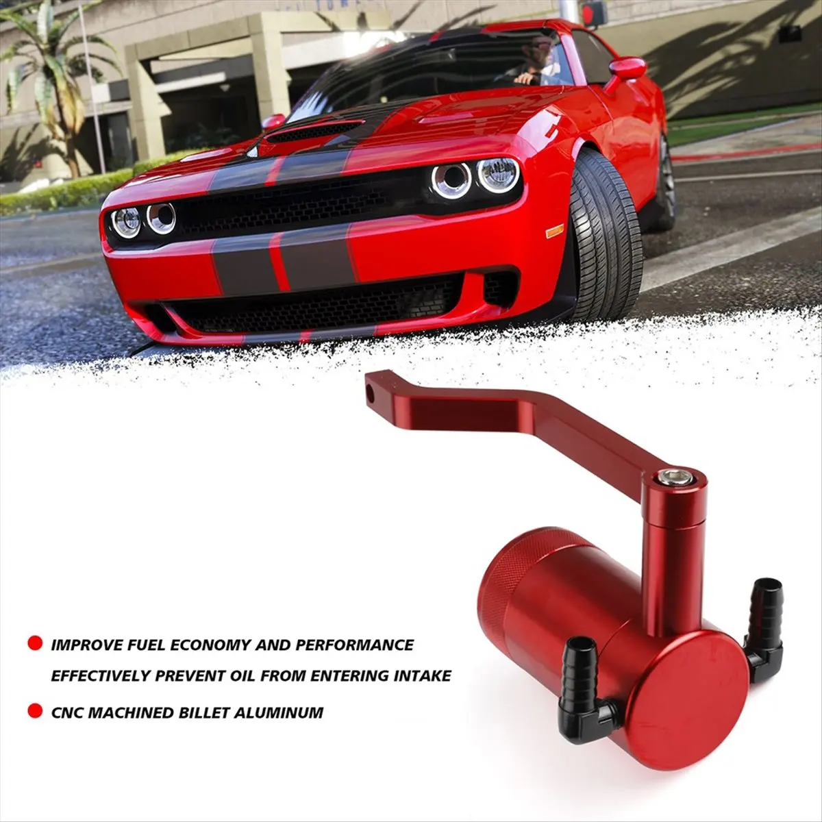 #98X Oil Catch Can Tank 5.7 HEMI Z-Bracket Billet Catch Can Red,Air Oil Separator,(Aluminum Alloy) - view 5