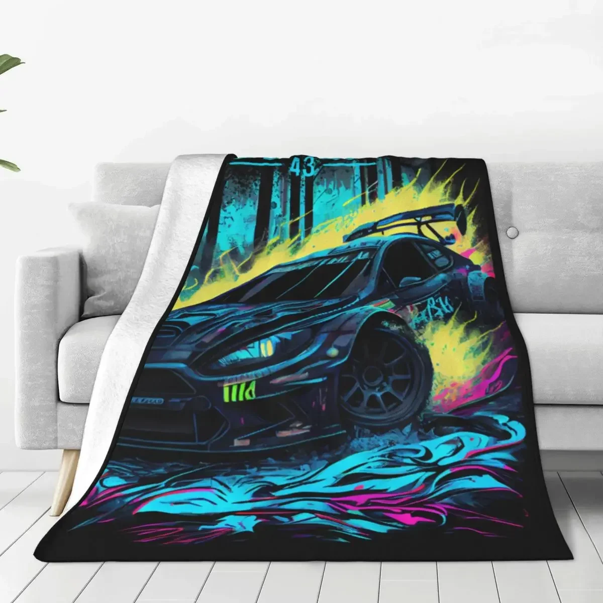 Ken Block 43 The Artist Of Wheels Blankets Flannel Awesome Breathable Throw Blanket for Home Restaurant Autumn/Winter