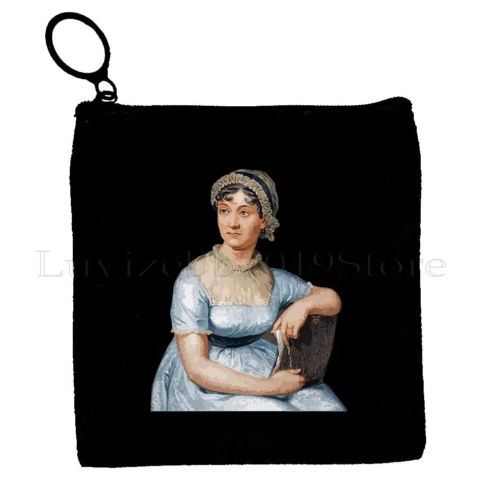 Obstinate Headstrong Girl Jane Austen Quotes Pride and Prejudice Romantic Novel Gift Canvas Coin Purse Key Case Bag Zipper Pouch