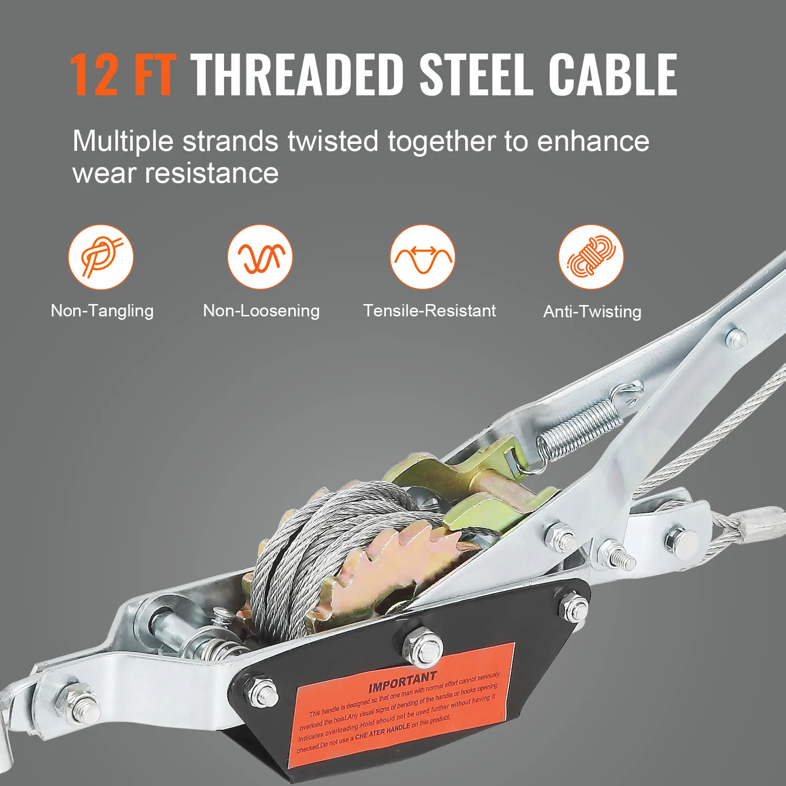 5-Ton Come Along Winch - Heavy Duty Cable Puller With Dual Gears For Lifting & Pulling