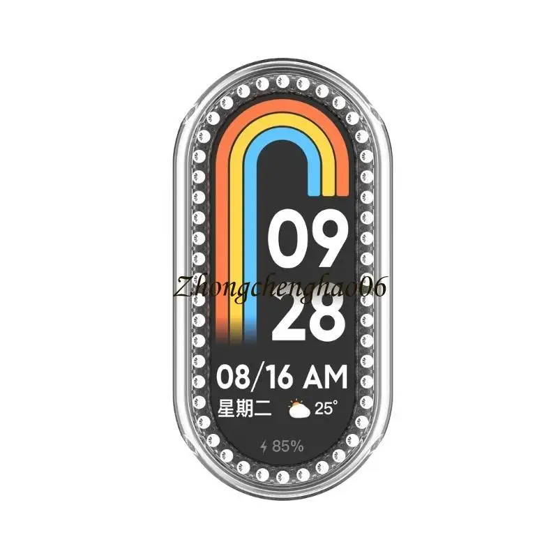 Bekijk diamant bezelafdekking geschikt voor band 8 Protector Frame Cover PC Shell Watch Housing 601F