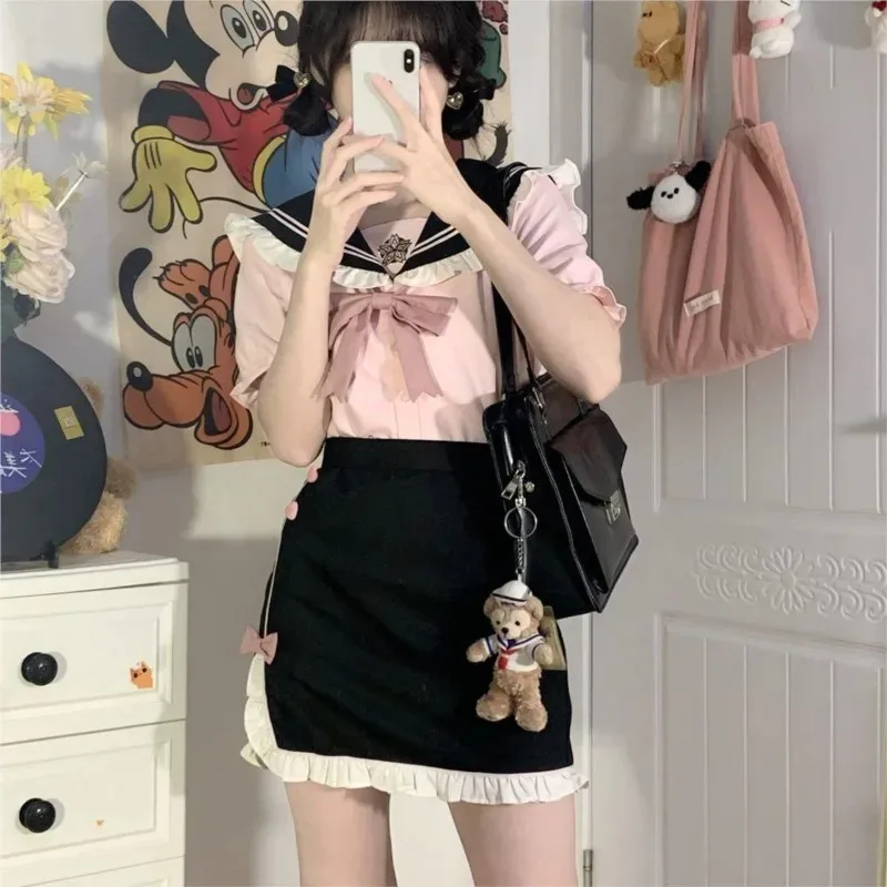 

DY20 японский корейский студенческий стиль розовая форма JK матросский костюм модная тонкая облегающая бедра школьная форма для девочек костюмы для косплея ou