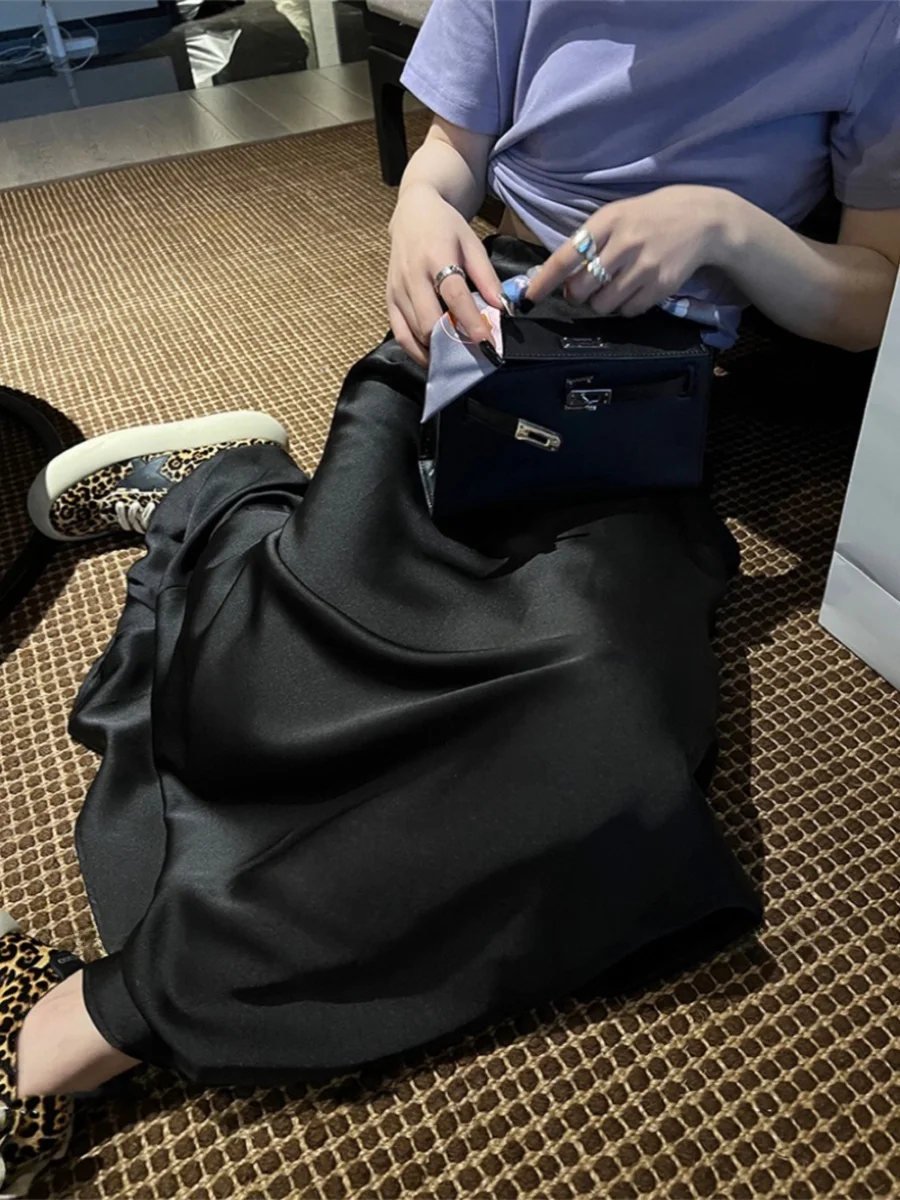 

High-Defn Satin ter Ne Dr Ele Vintage Acetate een Skirt Commute Busin Ci Walk Leisure Outdoor