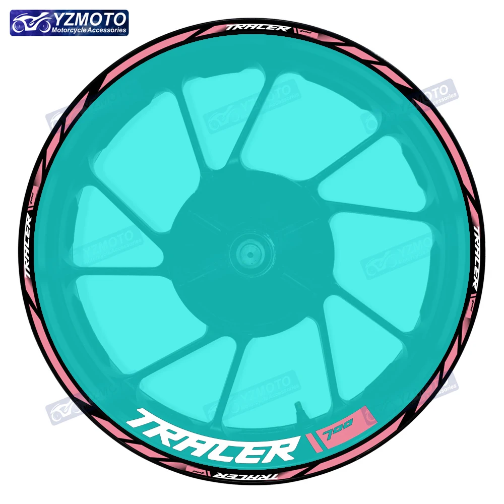 

For TRACER700 TRACER 700 Motorcycle Racing Front And Rear Logo Wheel Hub 17 Inch Sticker Reflective Rim Decal Stickers Decorate
