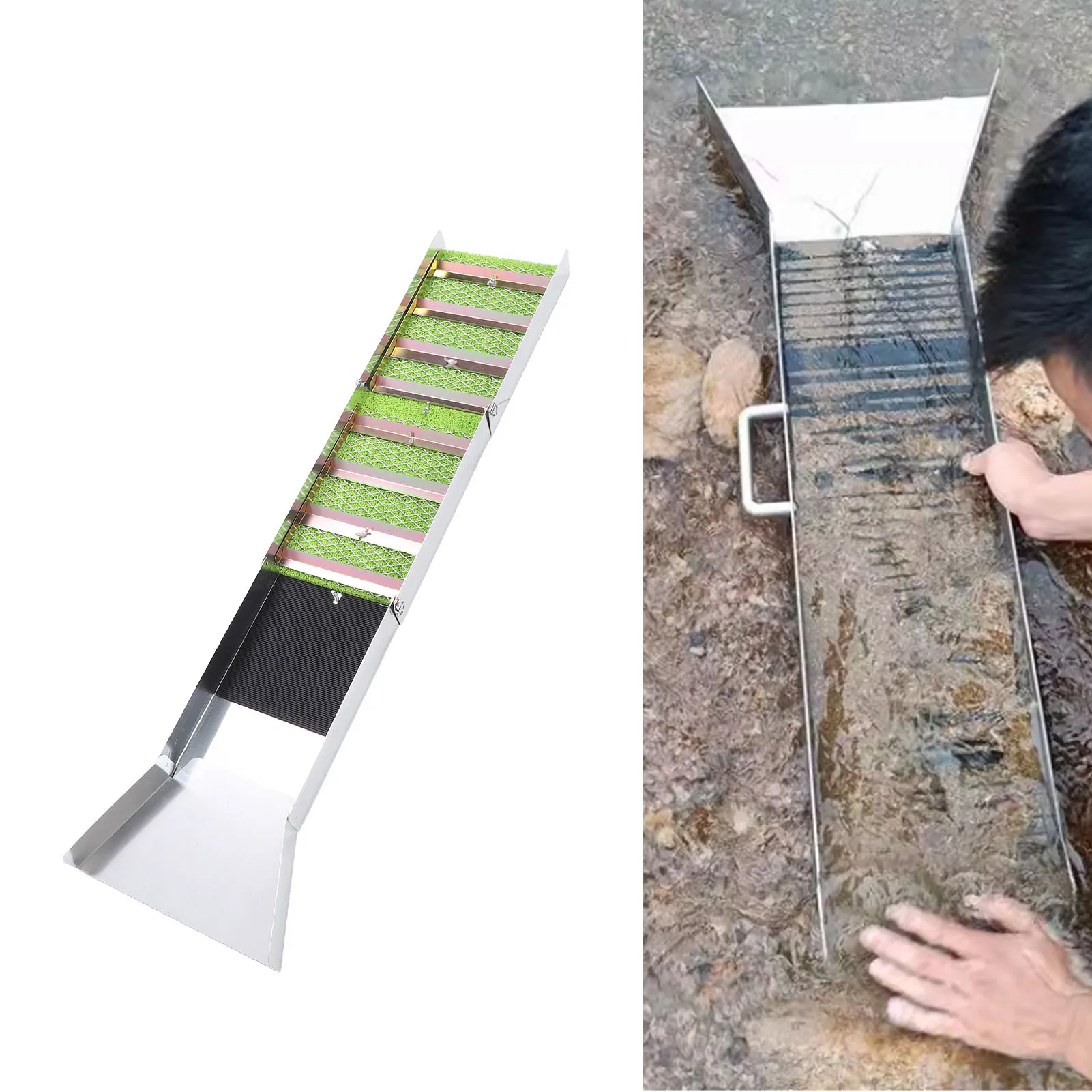 50인치 127cm 접이식 슬루스 박스 알루미늄 합금 금 채굴 장비 휴대용 패닝 탐사 도구 금 탐사 박스