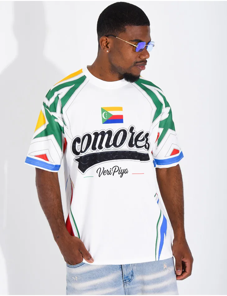 2026 Heißer Sommer Komoren Atmungsaktives Fußball-Fan-Trikot Nationalmannschaft Fußball Fitness-Training Atmungsaktives Sport-T-Shirt Unisex Top – Detail 7