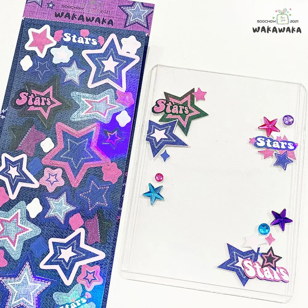 ملصق كوري ديكو ستار لسكرابوكينغ ، بطاقة Idol ، زخرفة مواد ذاتية الصنع ، أدوات مكتبية ، 1 * * #4