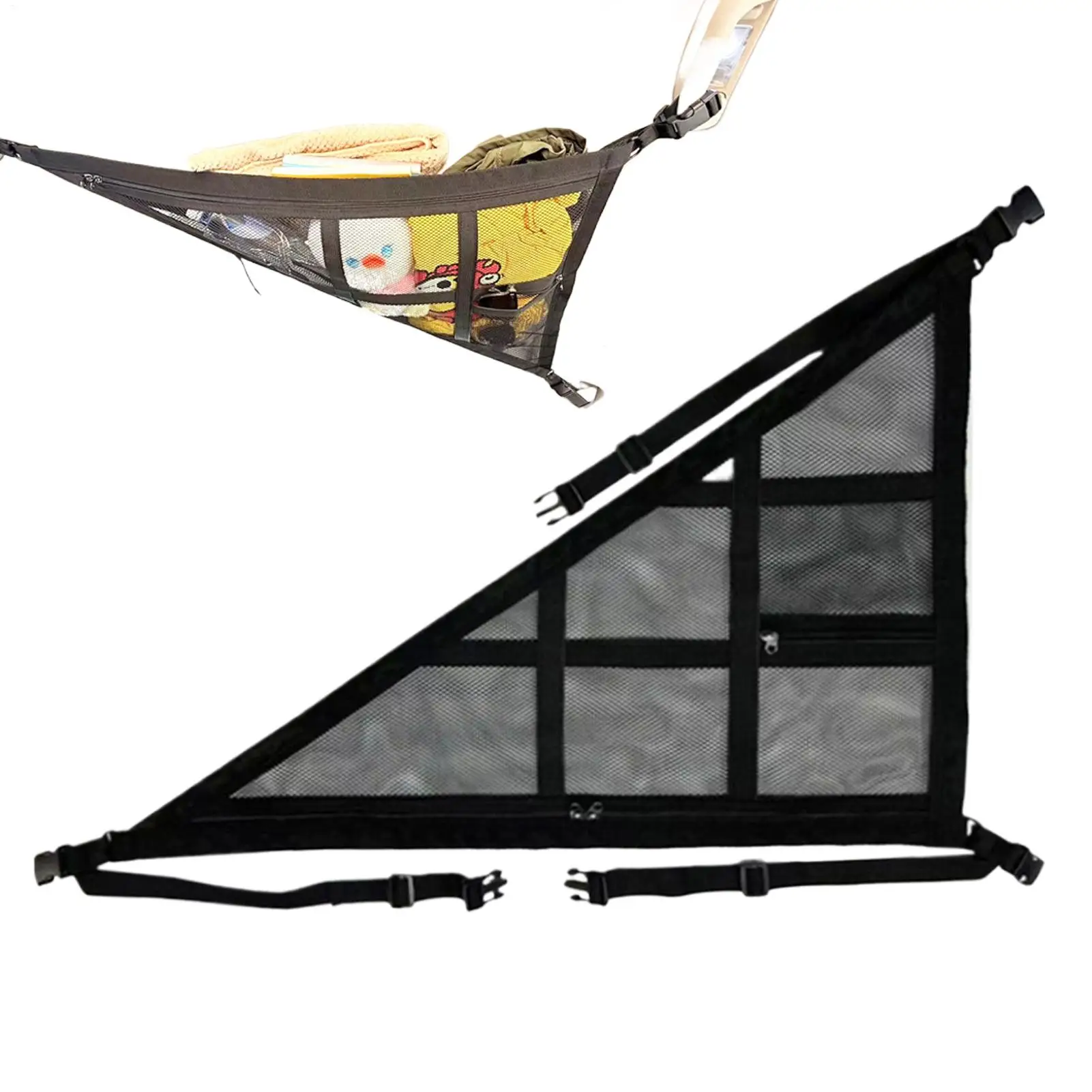 Car Strong Net Bag Load-Bearing Mesh Car Roof Storage Capacity Car Ceiling Auto Accessories Organizer Triangle Car Storage Net ﻿
