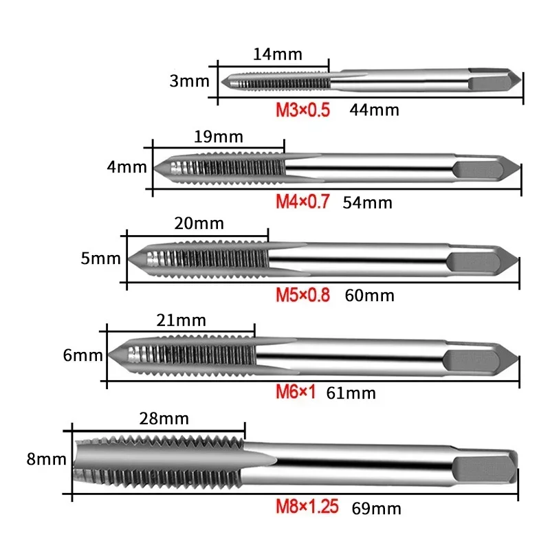 Ratchet Wrench Adjustable T-Handle Holder Tap With M3-M8 Machine Screw Thread Metric Plug T-shaped Drill Set Workshop Hand Tool