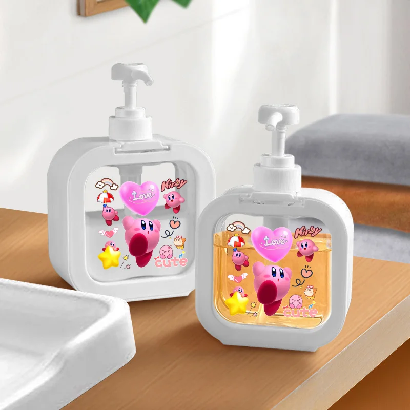 300 мл Кирби аниме пустой насос многоразового использования для ванной комнаты шампунь бутылки для геля для душа диспенсер милый кухонный блюдо пластиковый контейнер для жидкости