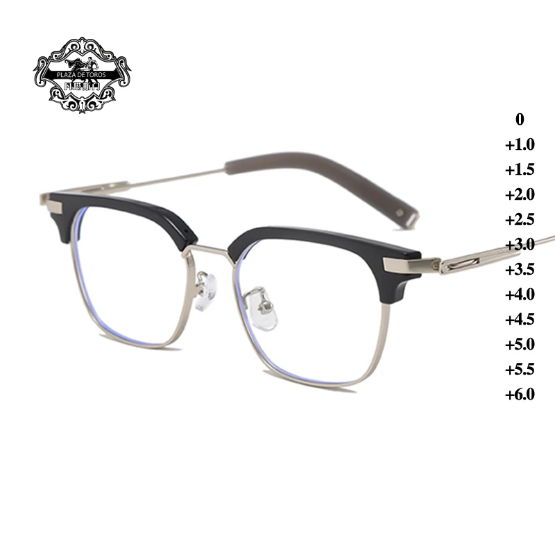 

High-Quality Luxury Anti Blue Light Glasses for Men Women Retro Half Frame Computer Optical Square Anti-radiation Eyewear