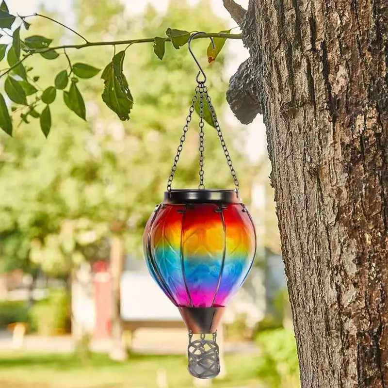 

Solar Hot Air Balloon Lantern Hanging Solar-Powered LED Lights,Hot Air Balloon Solar Landscape Light Colorful Hot Air Balloon