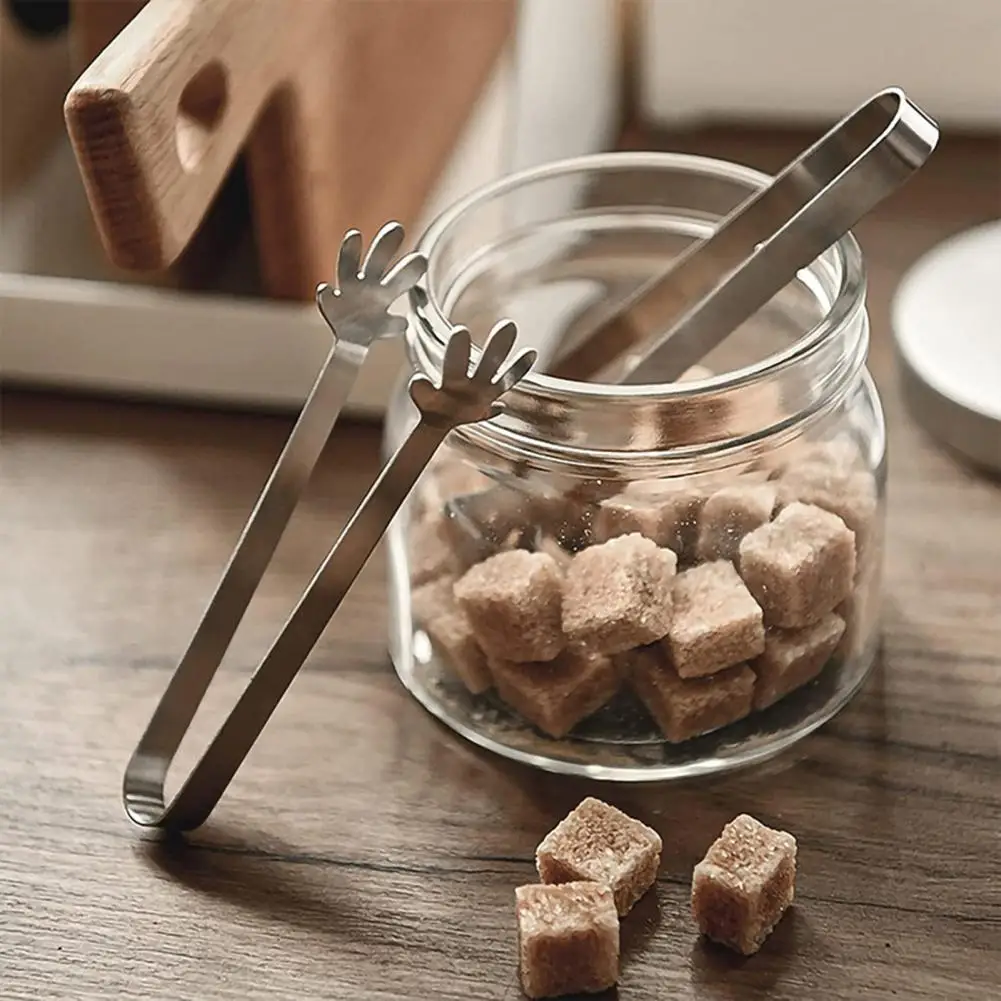 Thickened Material Tongs Mini Stainless Steel Food Tongs Thickened Serving Clips Small 5-inch Heart Shape Kitchen for Cooking