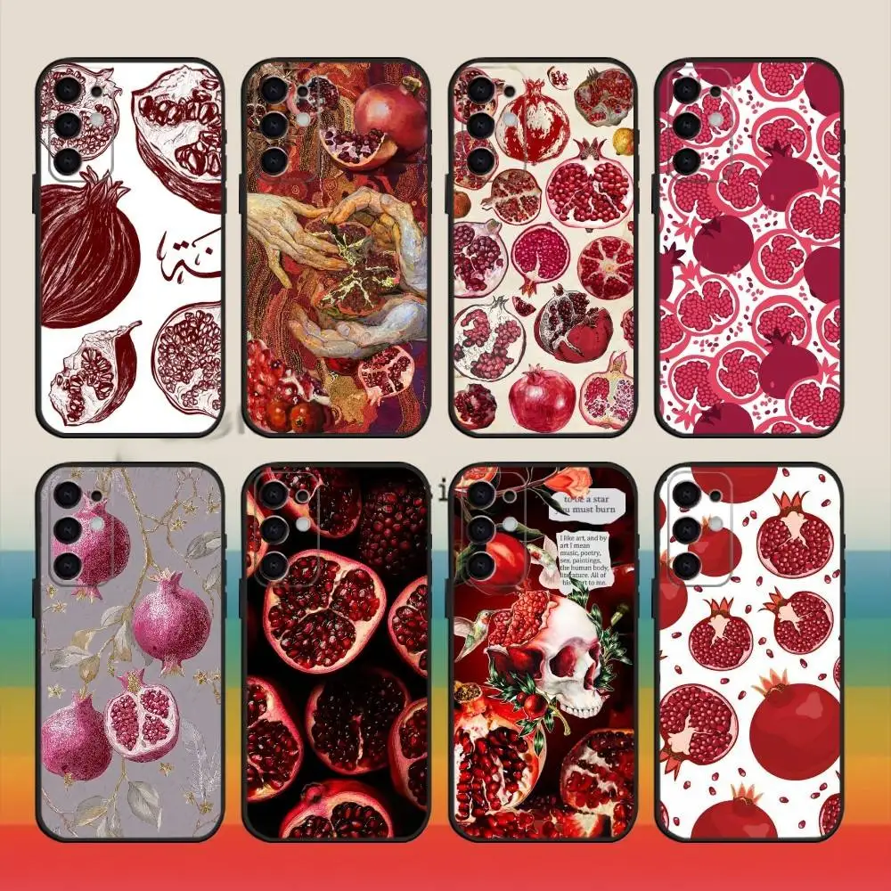 

Food Fruit Red Pomegranate Phone Case For Samsung S25,S24,S21,S22,S23,S30,Ultra,S20,Plus,Fe,Note,10,9,5G Black Cover