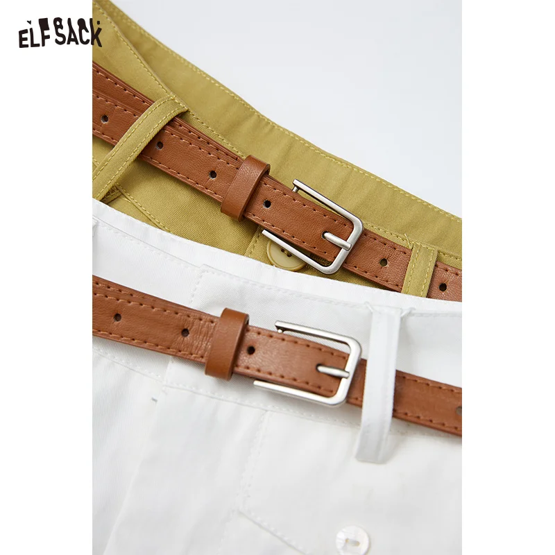 ELFSACK 2025 Summer New Arrivals Loose Wide Leg High Waist Versatile Straight Shorts For Women