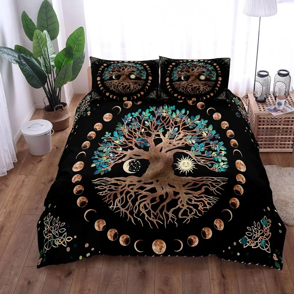 Celestial Yggdrasil Celtic Duvet Cover Set King Queen Double Full Twin Single Size Bed Linen Set