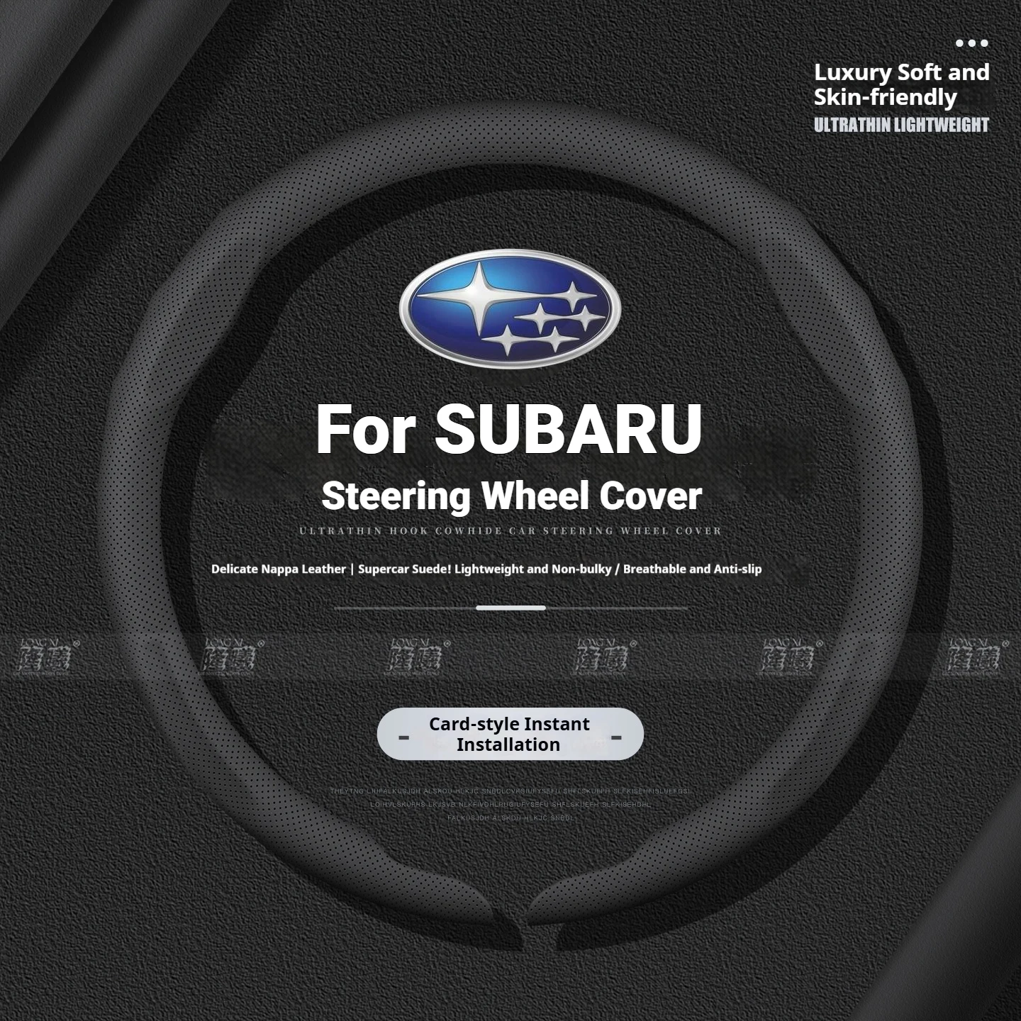 Funda antideslizante de cuero para volante de coche, accesorios para Subaru Outback Brz Wrx Xv Ascent Forester Impreza Legacy
