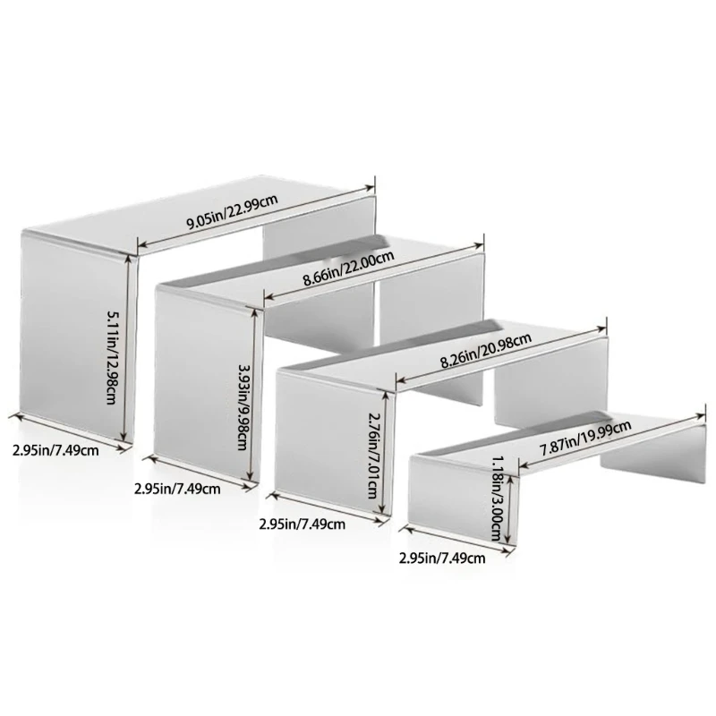 Arbeitsplatten-Riser-Präsentationsständer, Edelstahl-Display-Riser, Produkt-Requisiten, Vitrinenständer für die Präsentation von