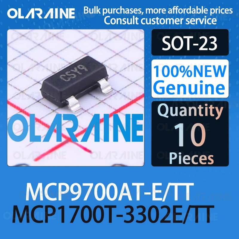 MCP1700T-3302E/TT MCP9700AT-E/TT SOT-23 100%New Lowdropout voltage regulatorsAtemperature sensor is mountedonthe board IC chip