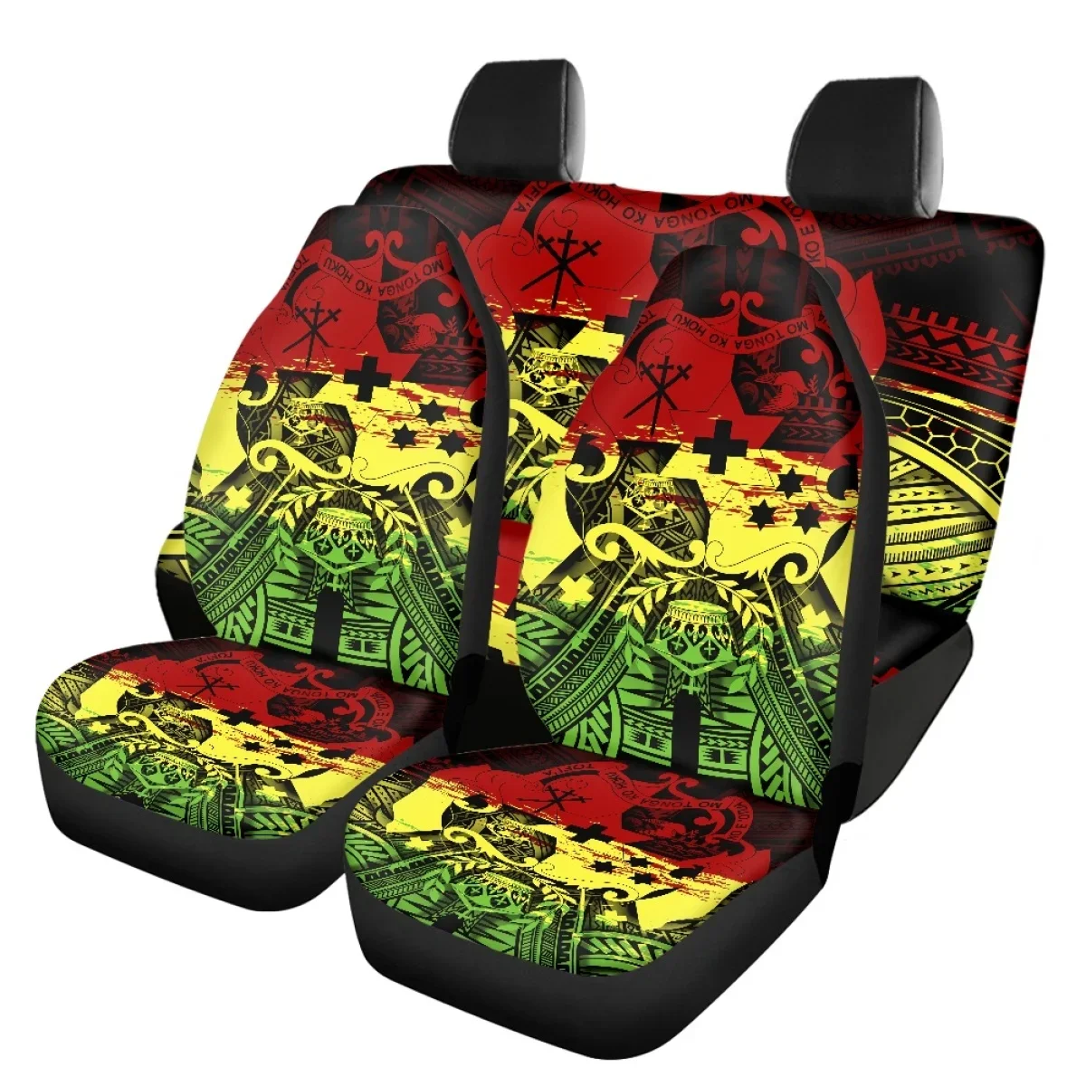 

Car Seat Covers Polynesian Style Design Front and Back Seat Covers Decor Acessaries Universal Fit Most of Vehicles Sedans Truck