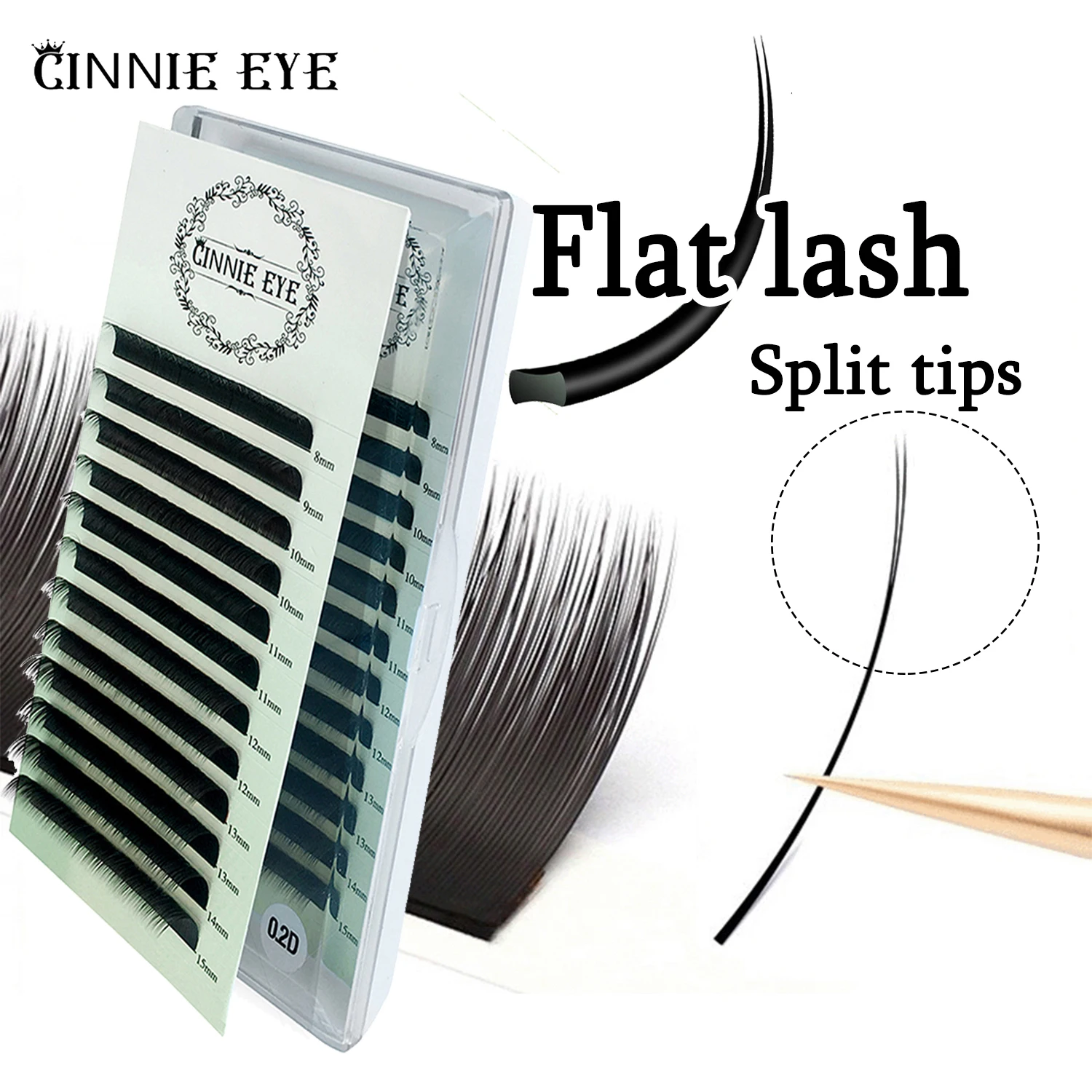 New Ellipse Eyelashes Extension Flat Mink Lash Split Tips False Lash Makeup Individual Classic Lash Cashmere Lashes Supplies