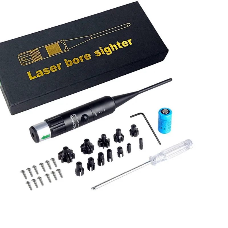 Universal Laser Bore Sight Scope Laser Boresighter Caliber .22 to .78 Laser Collimador, ON/OFF Switch ﻿