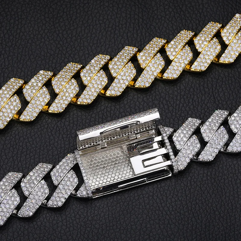 22mm diamond shaped Cuban bracelet, high-quality moissanite bracelet, fashionable hip-hop accessory