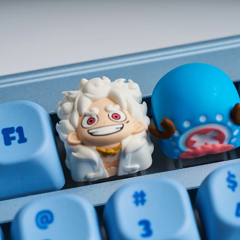 Tecla artesanal de resina One Piece 1U, tecla individual personalizada de anime, Luffy, Zoro, Sanji, Chopper, para teclado mecánico de juegos.
