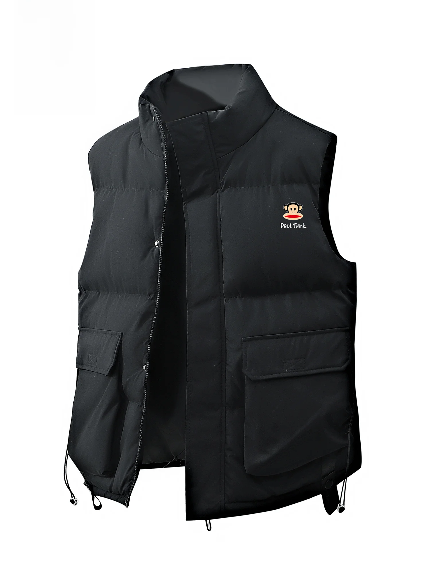 

PaulFrank Retro Workwear Vest Monkey Warm Loose Svel Jaet Winter Casual ex Zipper Decorated Polyester Fiber