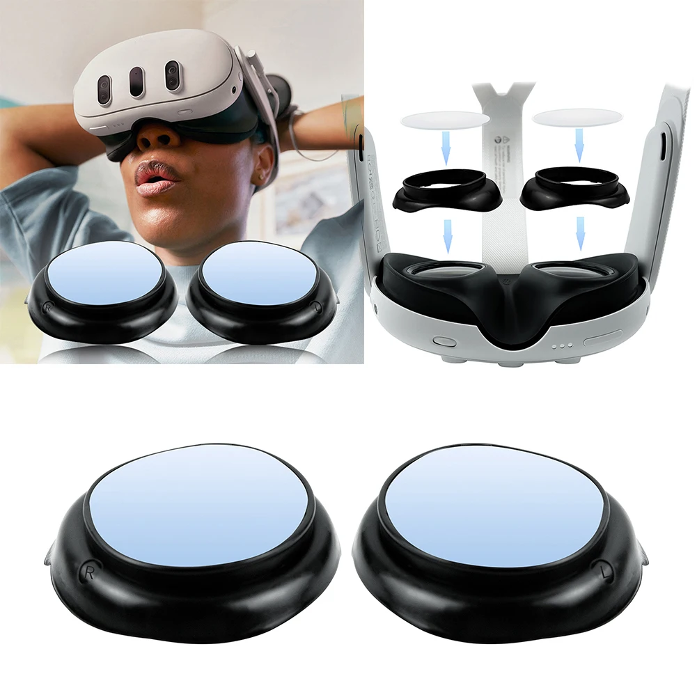 Lens Protective Cover Frame Anti-blue Lens VR Lens Protector Anti-Scratch R&L Glasses Lens Insert for Meta Quest 3 Accessories