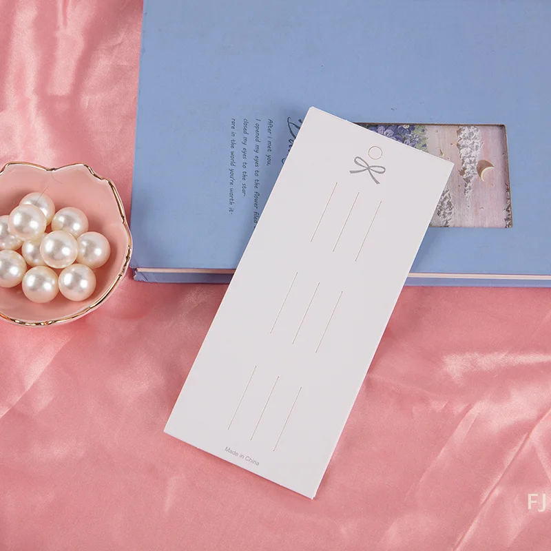 [YU] 50 Stücke Schleife Weiß Karton Haarspange Haarseil Marmelade Display Hängende Karte Schmuck Verpackung Kopfbedeckung Karton DIY Zubehör