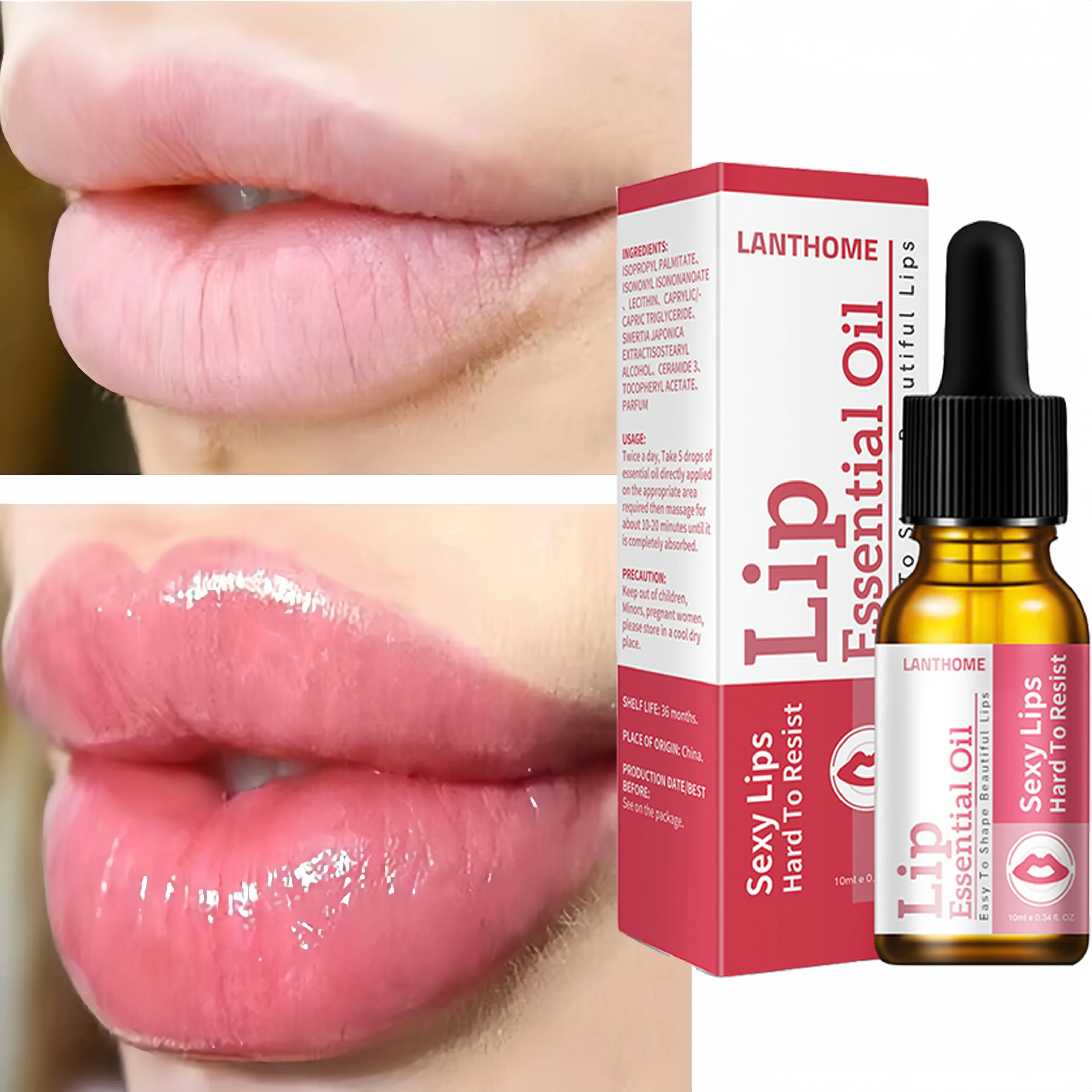 Serum penebal bibir instan, minyak pemadat bibir, Serum penambah elastisitas, memudarkan garis halus, produk riasan kecantikan pelembap